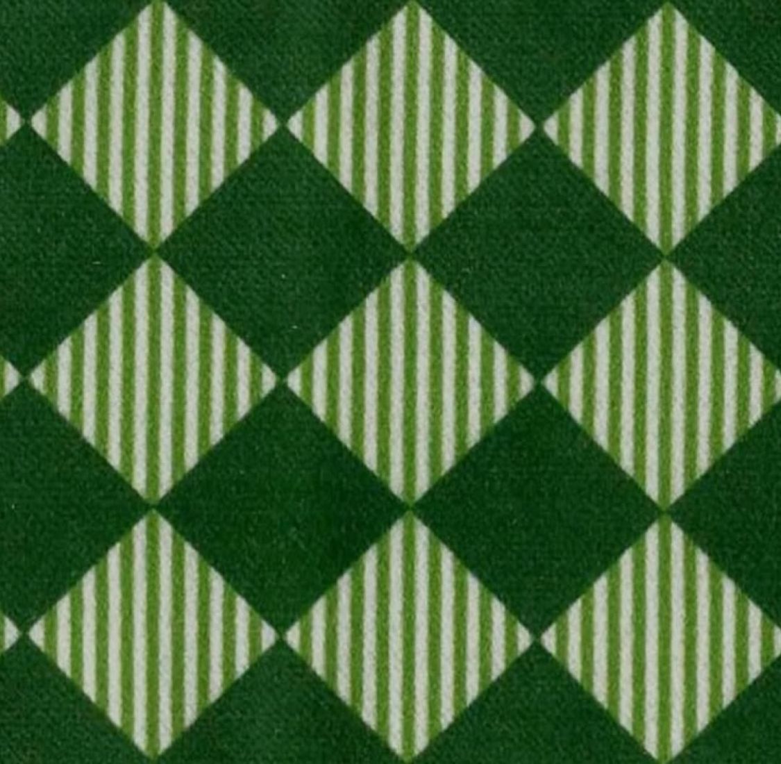 Green harlequin with stripes