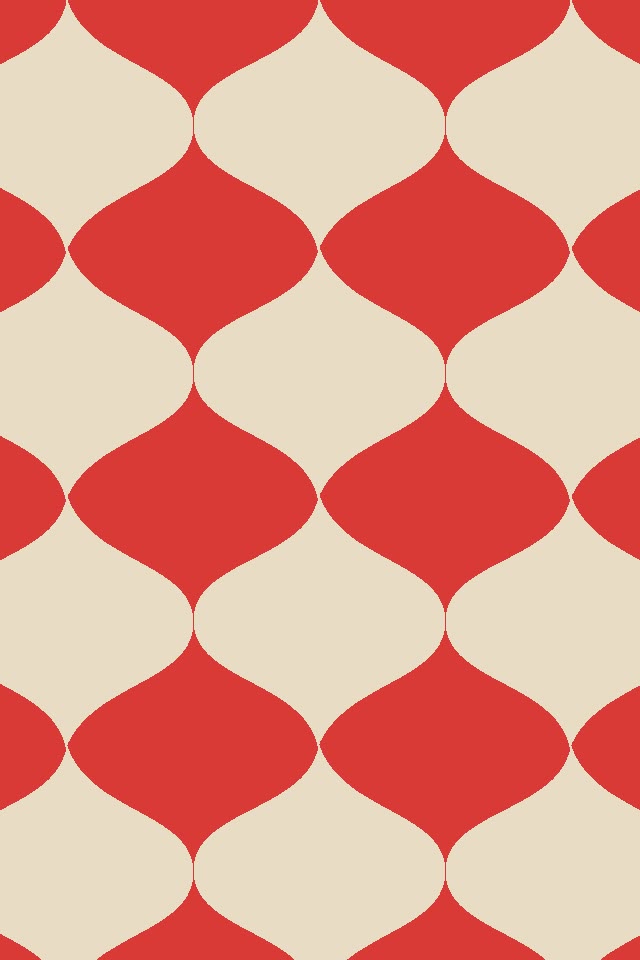 Red and cream ogee pattern